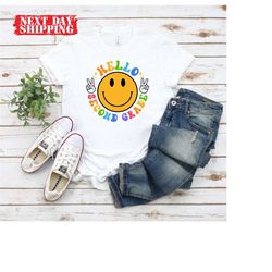 hello second grade shirt, back to school shirt, second grade teacher shirt, 2nd grade teacher tshirt, cute second grade