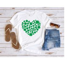 saint patrick's day heart shirt, st. patrick's day gift, lucky clover heart shirt, irish shirt women, cute irish shirt,