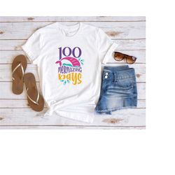 100 mermazing days shirt, girls 100 days of school t-shirt, 100 days of school shirt, 100th day of school celebration, t