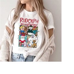 rudolph the red nosed reindeer christmas shirt, rudolph xmas shirt, rudolph christmas shirt, vintage christmas movie shi