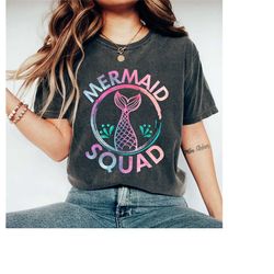 mermaid squad shirt, mermaid theme birthday shirt, mermaid shirt, matching birthday shirts, birthday party shirts, retro
