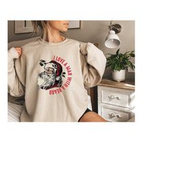 i love a man with a beard santa christmas sweatshirt,vintage santa sweatshirt hoodie,funny santa beard sweatshirt,cute c