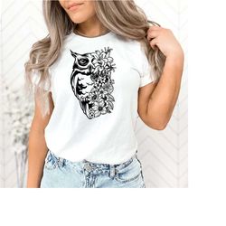 florals owl shirt, owl flower shirt sweatshirt hoodie, owl face shirt, flower animal shirt, cute owl shirt, animal lover