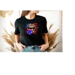 american flag leopard lips shirt, 4th of july shirt, usa flag shirt, kisses shirt, patriotic shirt, american lips shirt