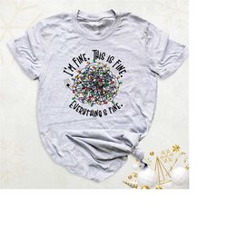 funny christmas shirt, i'm fine everything is fine shirt, family christmas lights shirt, christmas i'm fine shirt, sarca