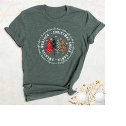 christmas cheer santa sweater weather shirt, christmas tree shirt, holiday winter shirt, buffalo plaid christmas tee, ch