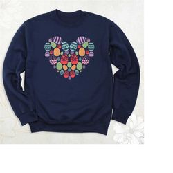 easter sweatshirt, cute easter eggs sweater, easter eggs heart sweatshirt, easter day hoodie, easter women long sleeve,