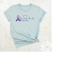 purple ribbon shirt, pancreatic cancer shirt, epilepsy ribbon shirt, premature awareness shirt, cancer survivor tshirt,