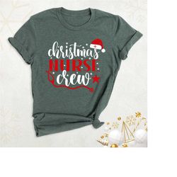 christmas nurse crew shirt, nurse christmas shirt, santa nurse tee, christmas nursing shirt, nurse stethoscope tee, xmas