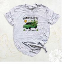 lucky clover shirt, st patrick's day shirt, green truck shirt, lucky shamrock shirt, saint patrick's shirt, st paddy's d