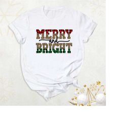 merry christmas shirt, christmas bright shirt, merry christmas leopard tshirt, ladies christmas shirt, buffalo plaid chr