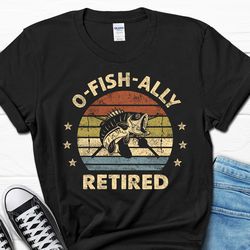 fishing grandpa shirt for men, funny retired fisherman tee for him, father's day fishing dad t-shirt, husband men's gift