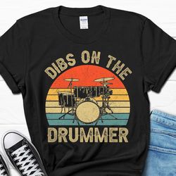 dad grandpa drummer men's tee, drumming shirt for men, funny drums gift for him, father's day t-shirt from wife, husband