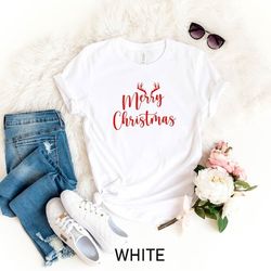 merry christmas deer shirt, deer christmas shirt, snowflake tee, christmas family shirts, holiday shirt, womens christma
