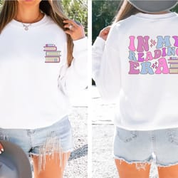 in my reading era sweatshirt, reading hoodie, retro bookish sweater, book lovers gift, book reader hoodie, book club cre