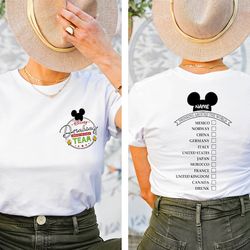 drinking around the world shirt, custom name crew, drinking team, epcot food and wine festival, epcot shirt, disney drin