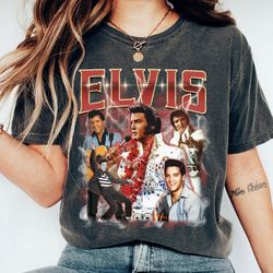 vintage elvis 90s retro shirt, king of rock t-shirt, elvis presley tee, music rock and roll gift for fan lover