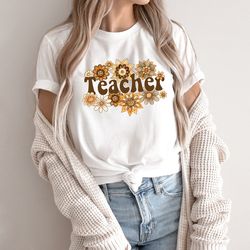 groovy teacher shirt,retro teacher shirt,teacher shirt,retro floral teacher tshirt,gift for teacher,teacher shirt women,