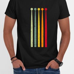 retro vintage drum stick t-shirt, drummer sticks hand tee, drummer gift, gift for drummer, rock music tee, drummer shirt