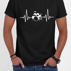 heartbeat for drummers percussionist t-shirt, drummer shirt, gift for drummer, rock music tee,drum sweater, drummer tee,
