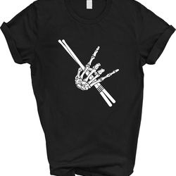 skeleton drummer sticks hand t-shirt, drummer shirt, gift for drummer, rock music shirt, drum sweater, drummer shirt,dru