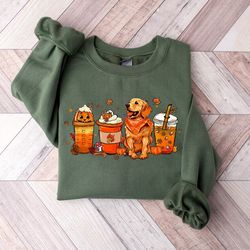 golden retriever fall sweatshirt, golden retriever halloween shirt, halloween golden retriever hoodie, golden retriever