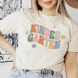 groovy kindergarten teacher shirt, kindergarten shirt, kinder crew shirt, kinder squad shirt, preschool crew, prek shirt