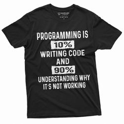 men's funny programmer t-shirt programming code coding tee shirt gift for him birthday tee software developer tee shirt