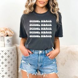 retro school nurse shirt, school nurse tshirt, nurse graduation gift shirt, school nurse life tshirt, groovy school nurs
