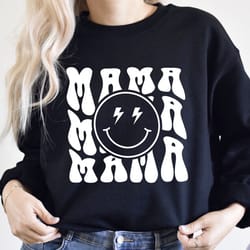 retro mama sweatshirt, aesthetic mama sweatshirt, boho smiley face mama sweatshirt, mother's day sweatshirt, bohemian cl