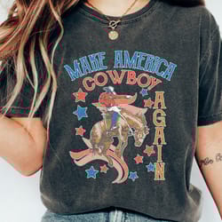 make america cowboy again western graphic tee, 4th of july, western shirt, cowboy shirt, rodeo shirt, patriotic co