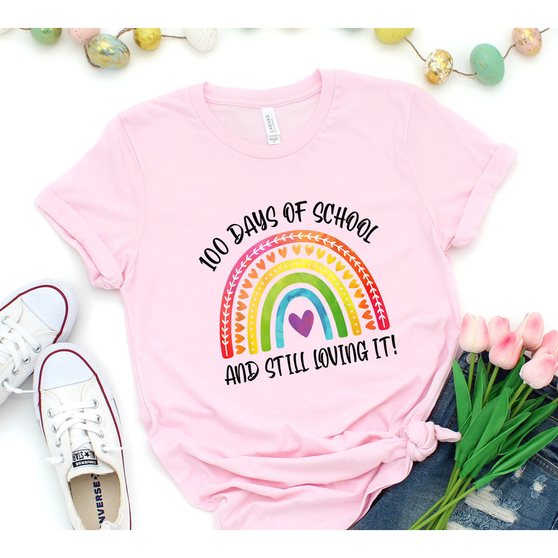 100 Days Rainbow Brighter, Teacher Shirt, 100 Days of School, Teacher Gifts, Teacher Appreciation, 100 Days Brighter,Back to School Shirt.jpg