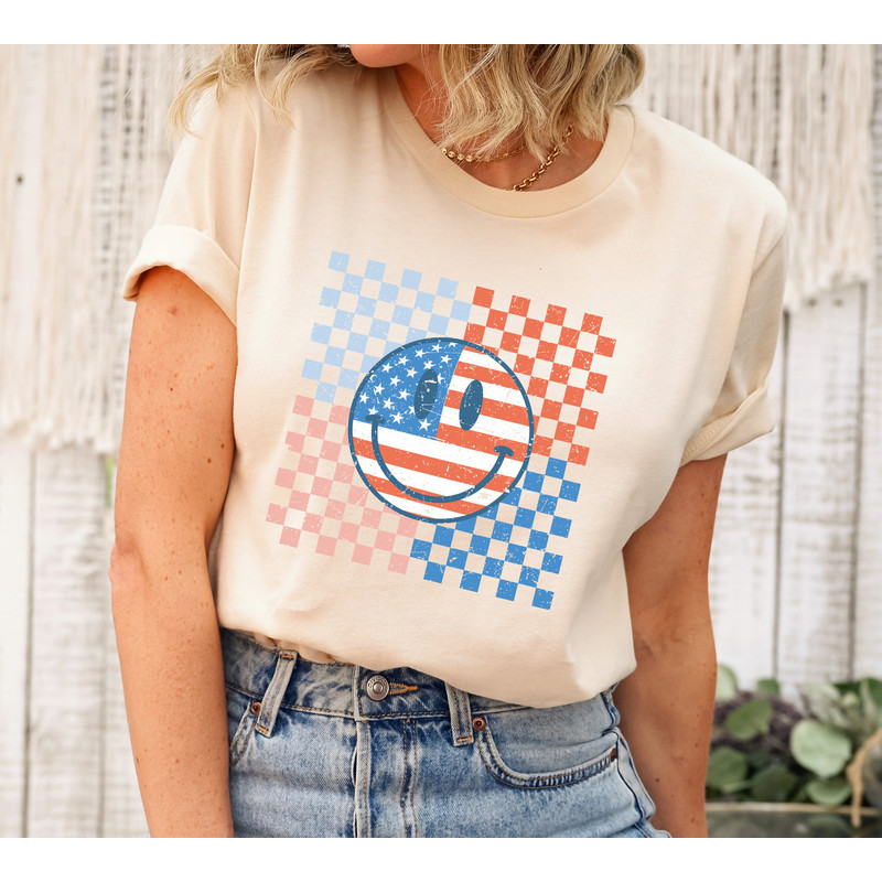 4th of July Shirt, Usa in The Party Tee,Checkered Red & Blue 4th of July Shirt, Memorial Day,Flag Shirt,Independence Day Shirt,Patriotic Tee.jpg