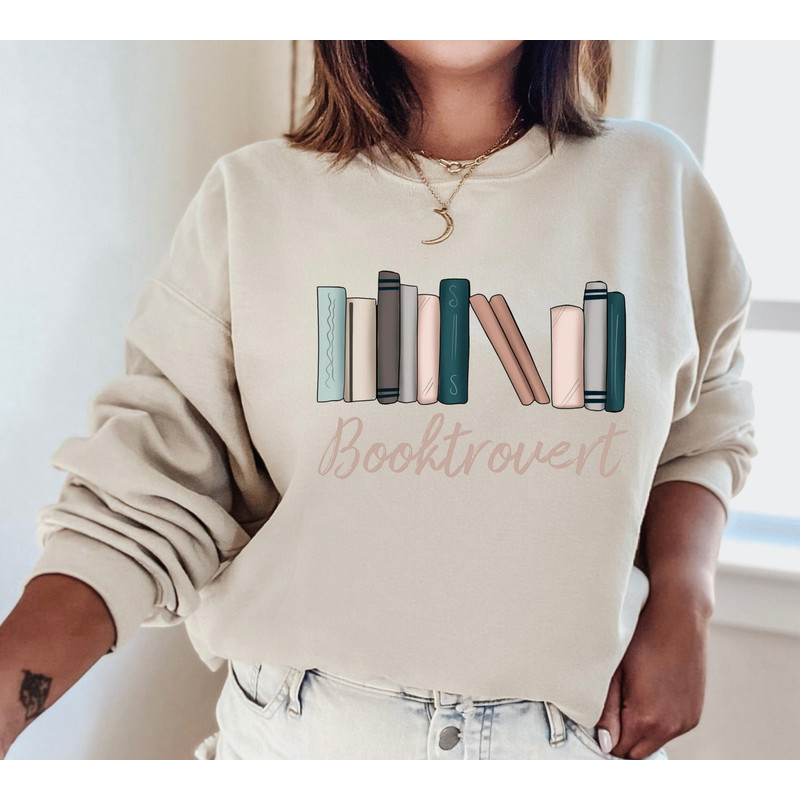 Booktrovert Sweatshirt,Book Lover Sweatshirt, Cute Book Lover Shirt, Librarian Teacher Bookish Shirt,Gift For Book Lover Teacher,.jpg