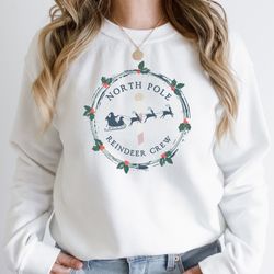 christmas reindeer sweatshirt, christmas sweatshirt, christmas reindeer crew hoodie, reindeer sweatshirt, christmas gift