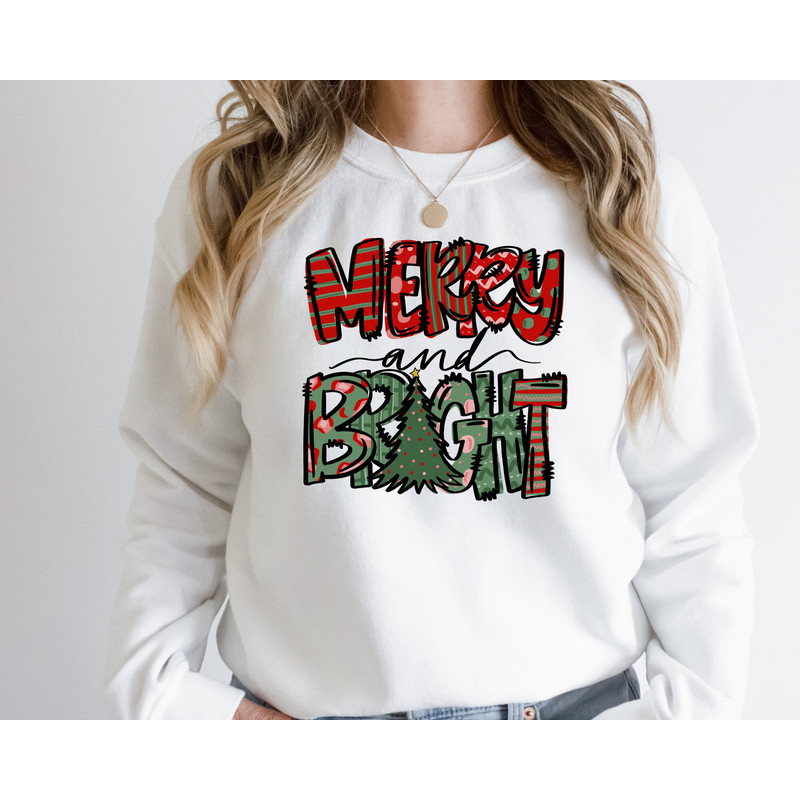 Christmas Sweatshirt, Merry and Bright Sweatshirt, Womens Christmas Sweatshirt, Christmas Sweatshirts for Women, Merry Christmas Sweatshirt.jpg