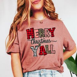 christmas woman shirt, leopard print christmas shirt, merry christmas yall shirt, new year shirt, holiday shirt, christm