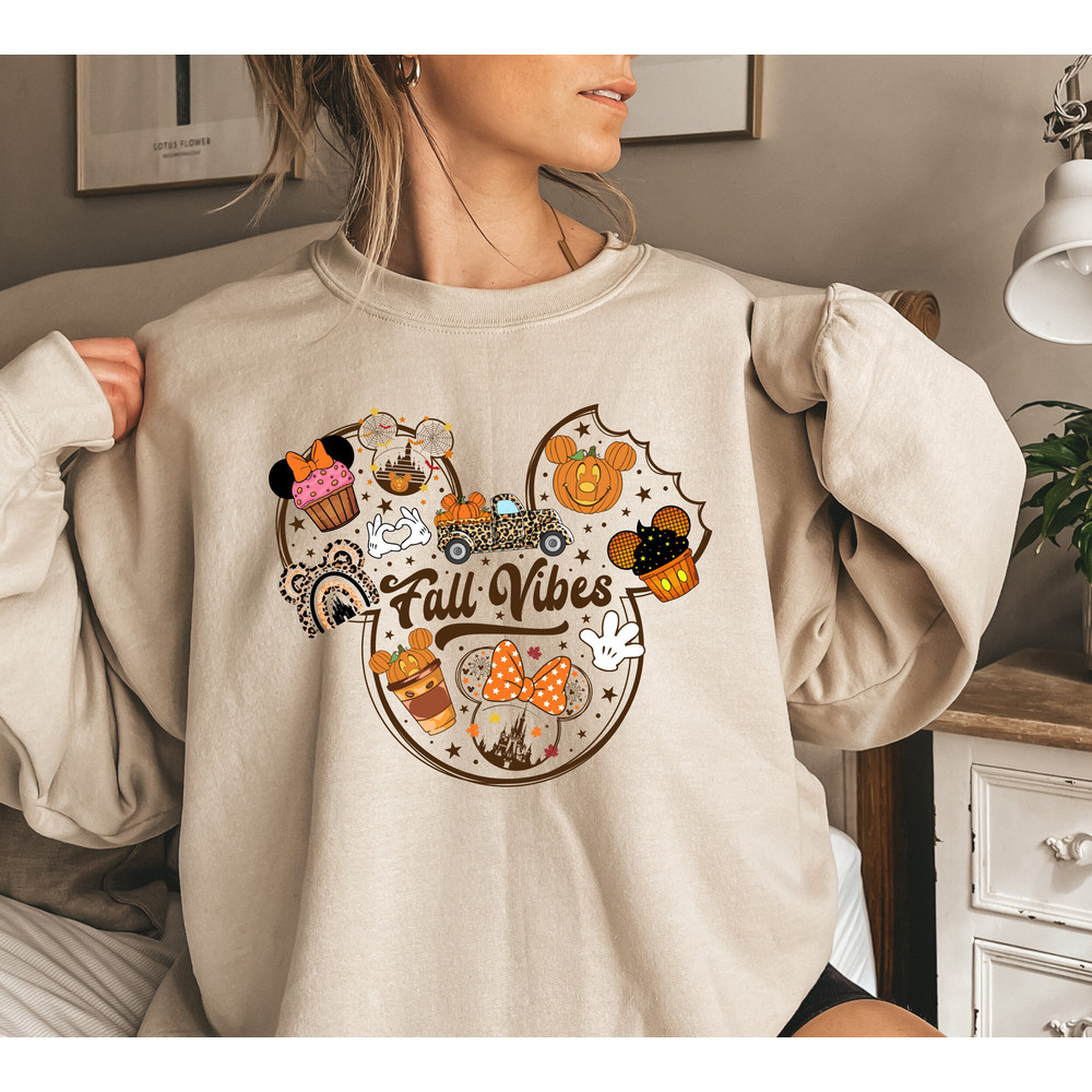 Cute Fall Disney Mickey Shirt, Fall Disney Vacation,Disney Halloween Sweatshirt,Disney Fall Shirt, Fall Vibes Shirt,Family Shirt,Disney Gift.jpg