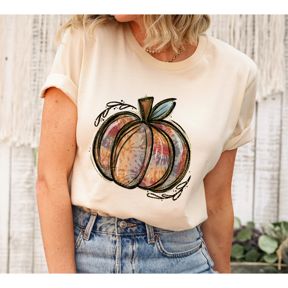 Fall Tie Dye Pumpkin Shirt, Watercolor Pumpkin T-shirt, Pumpkin Tshirt, Fall t-shirt, Pumpkin Graphic Shirt, Halloween Shirt, Fall Party Tee.jpg