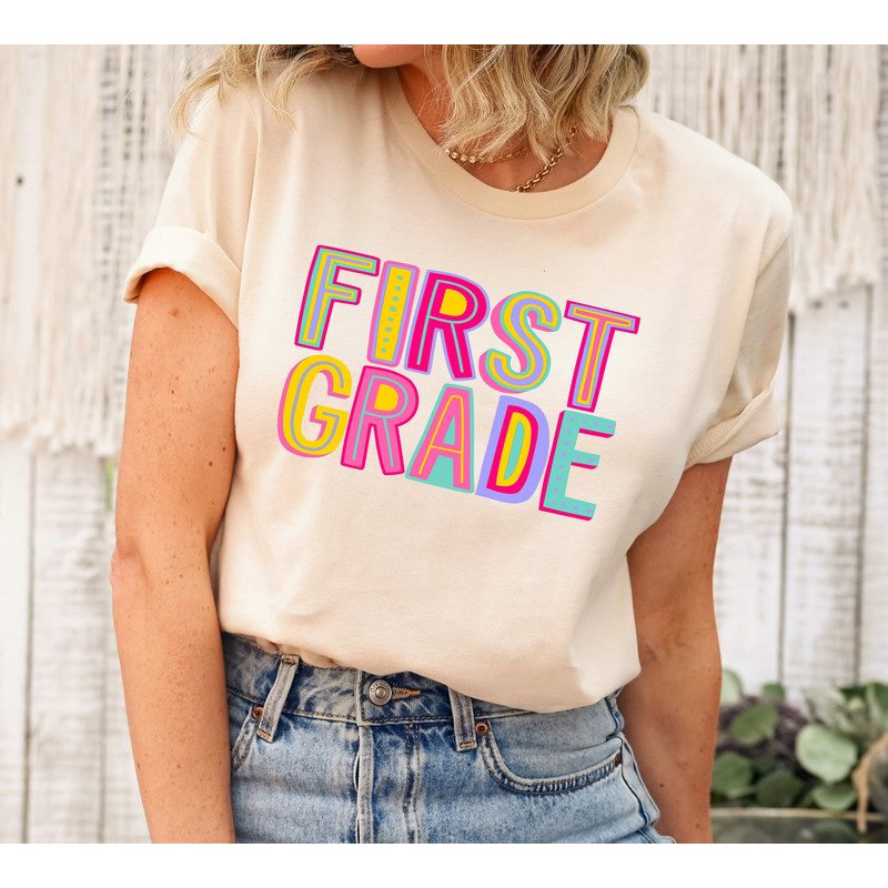 First Grade Shirt, Hello First Grade Shirt, Back To School Shirt, Hello First Grade Rainbow Shirt, First Grade Teacher Shirt,1st Grade Shirt.jpg