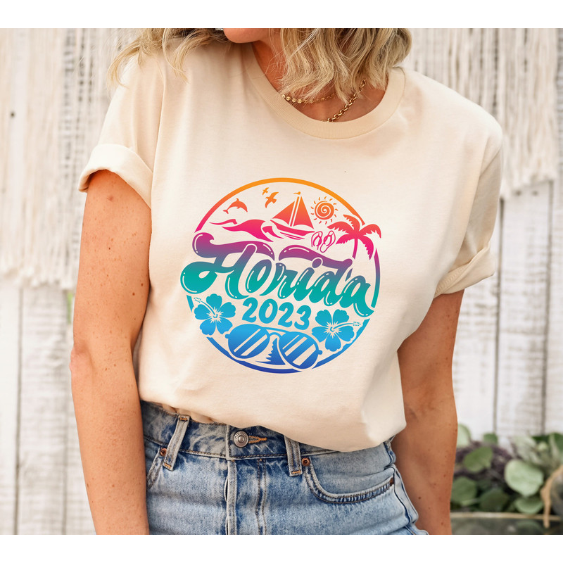 Florida Beach Shirt, Florida Vacation Shirt, Family Matching 2023 Tee, Palm Tree Shirt, Travel Lover Shirt, World Traveller,Florida Trip Tee.jpg