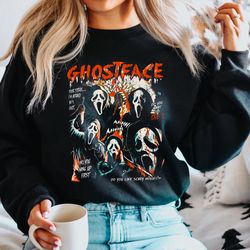 ghost face halloween sweatshirt, ghost face lover shirt, halloween ghostface tshirt, spooky halloween ghost tee, hallowe