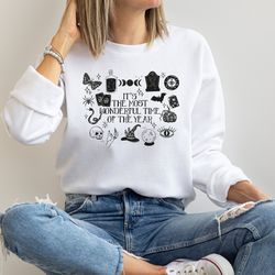 its the most wonderful time of the year spooky sweatshirt halloween witch sweatshirt halloween pumpkin shirt halloween w