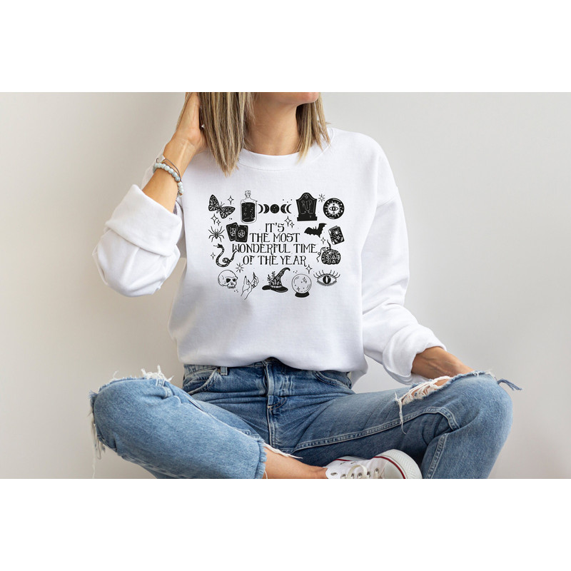 It's The Most Wonderful Time Of The Year Spooky Sweatshirt Halloween Witch Sweatshirt Halloween Pumpkin Shirt Halloween Women Sweathirt.jpg