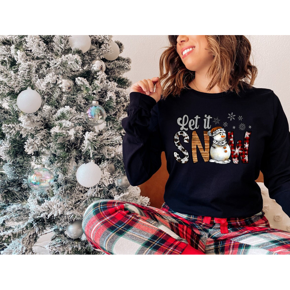 Let It Snowman Long Sleeve Shirt, Snowman Shirt, Christmas T-Shirt, Winter Time Shirt,Christmas Raglan,Winter Snowman Shirt,Merry Christmas.jpg