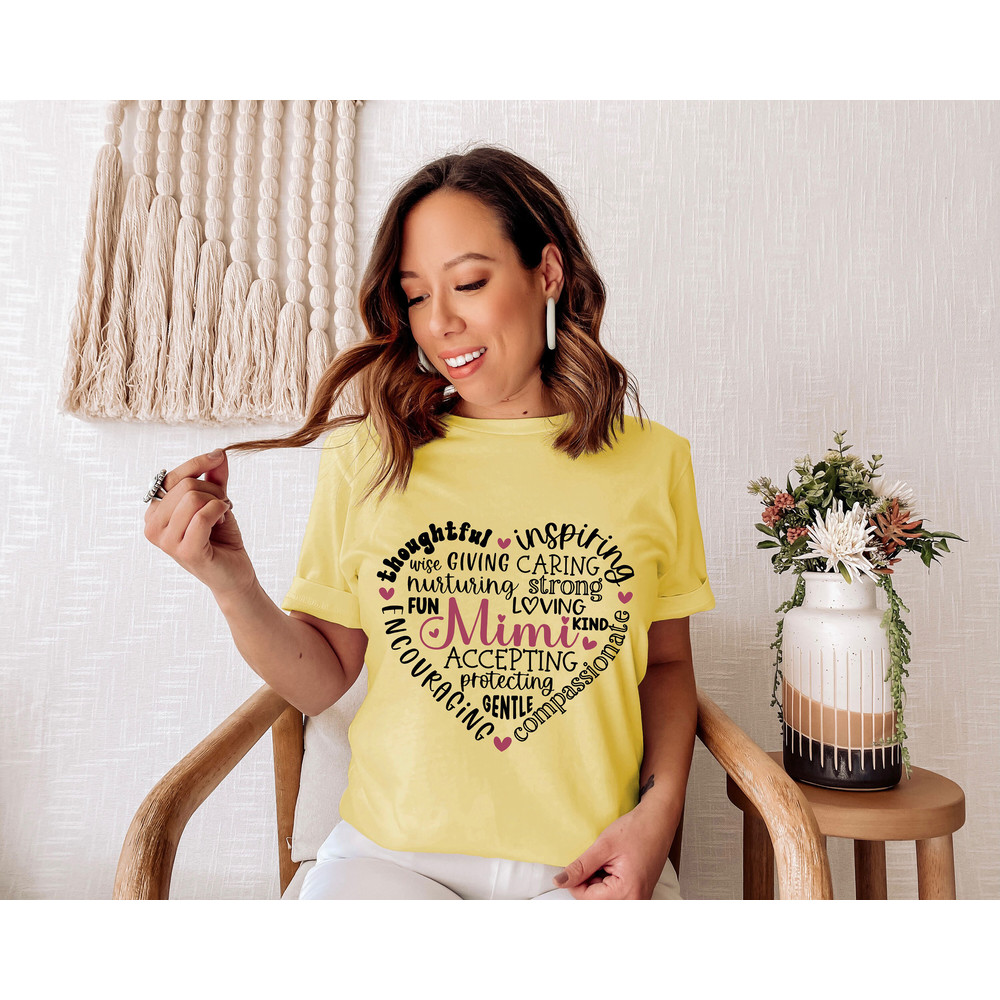 Mimi Heart Shirt, Funny Mimi Tee, Mothers Day Gift, Mimi Birthday Gift, Best Mimi Tee, Grandma Flower Heart Shirt, Gift for Nana, Mom Gift.jpg