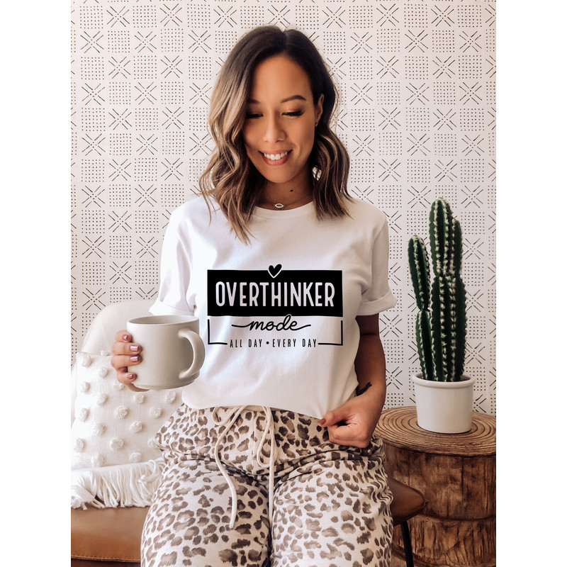 Overthinker Shirt, Funny Sarcastic Shirt, Workout Motivation Shirt Pilates Mom Shirt, Yoga Shirt, Namaste Shirt, Peace Love Light Shirt.jpg