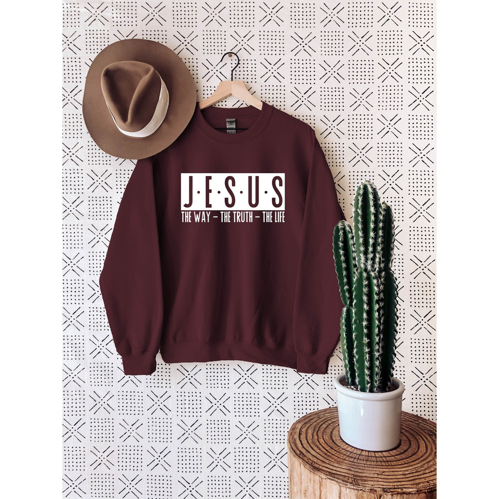 Jesus Sweatshirt,Christian Sweatshirt,Christian Apparel,Jesus The Way,Religious Shirt,Jesus Long Sleeve,Jesus Hoodie,Christian Gift,Christ.jpg