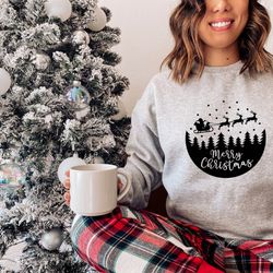 merry christmas sweatshirt,merry christmas reindeer sweatshirt,flying santa reindeer,christmas gift,christmas hoodie,win