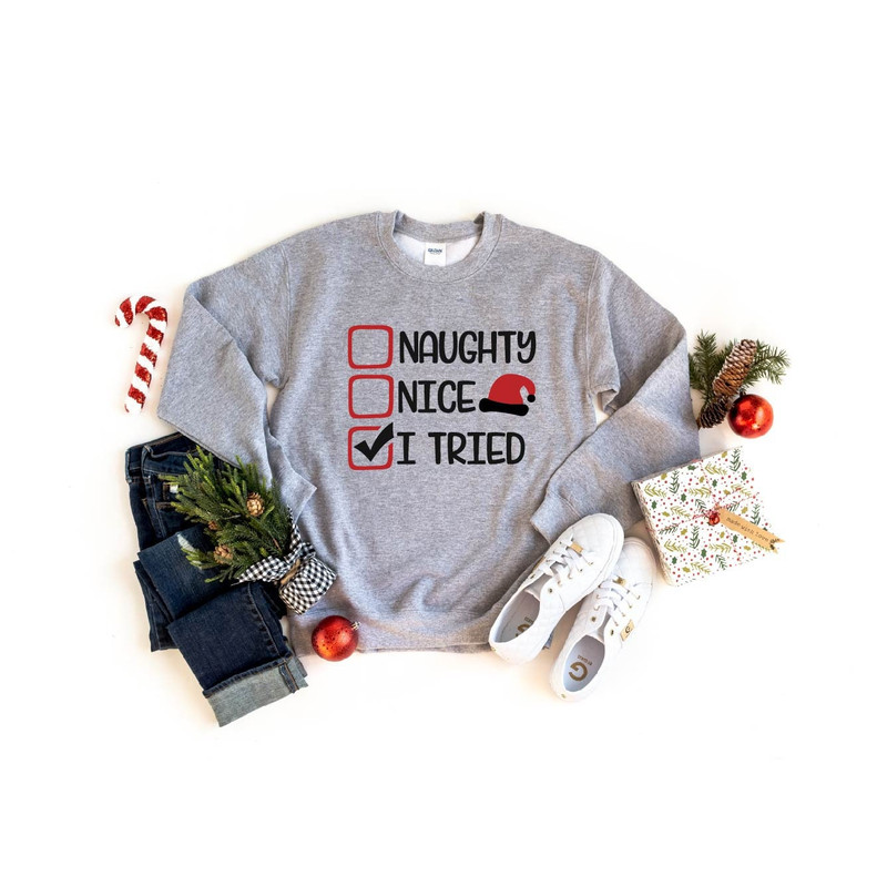 Naughty Nice I Tried Sweatshirt-Hoodie Christmas Gift Merry Christmas Sweatshirt Christmas Hoodie Gift Sweatshirt-Hoodie .jpg